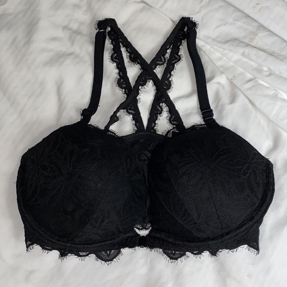 VS Pink Black Lace Date Bra - 34DD
